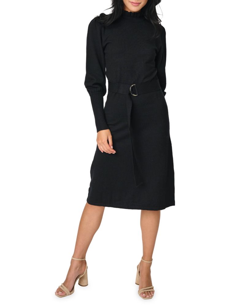 Платье-свитер с поясом Gibsonlook, черный