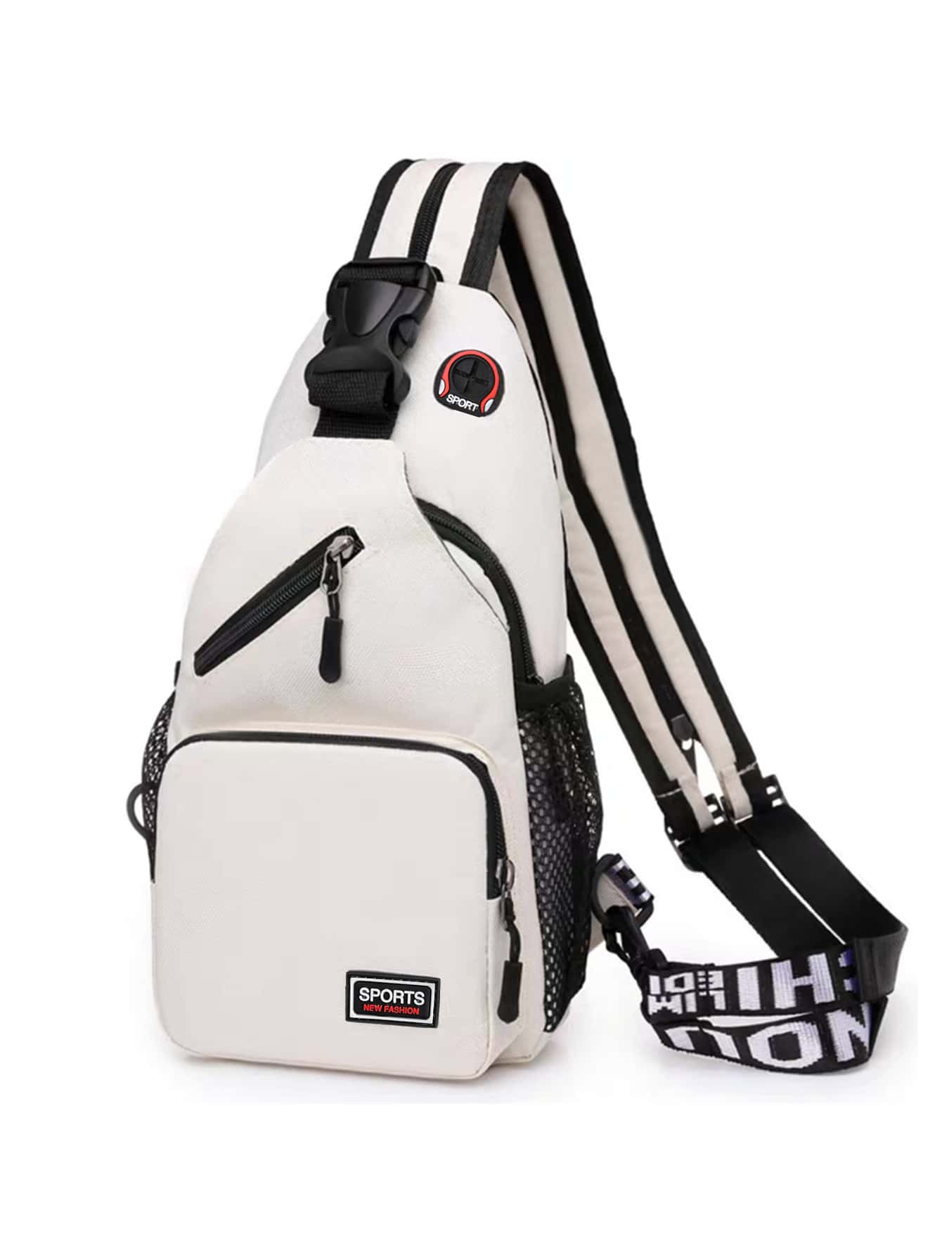 Мини-мужская сумка с нашивкой и пряжкой, белый сумка поясная аdventure с доп карманами черная