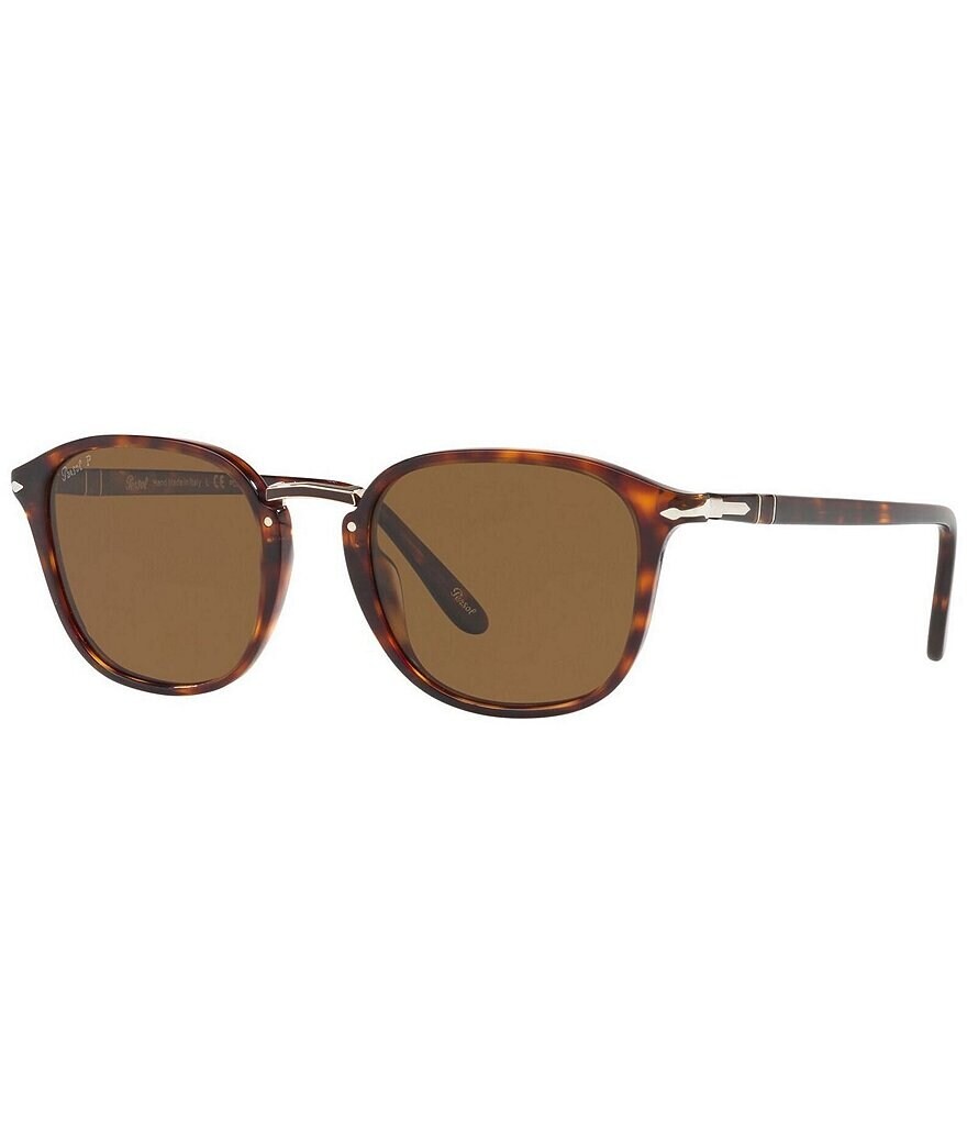 

Persol Unisex PO3186S Черепаховые круглые поляризованные солнцезащитные очки 53 мм, коричневый