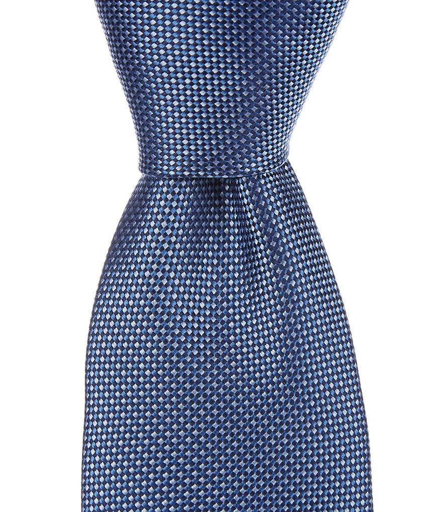 Hickey Freeman текстурированная точка 3 Тканый шелковый галстук, синий