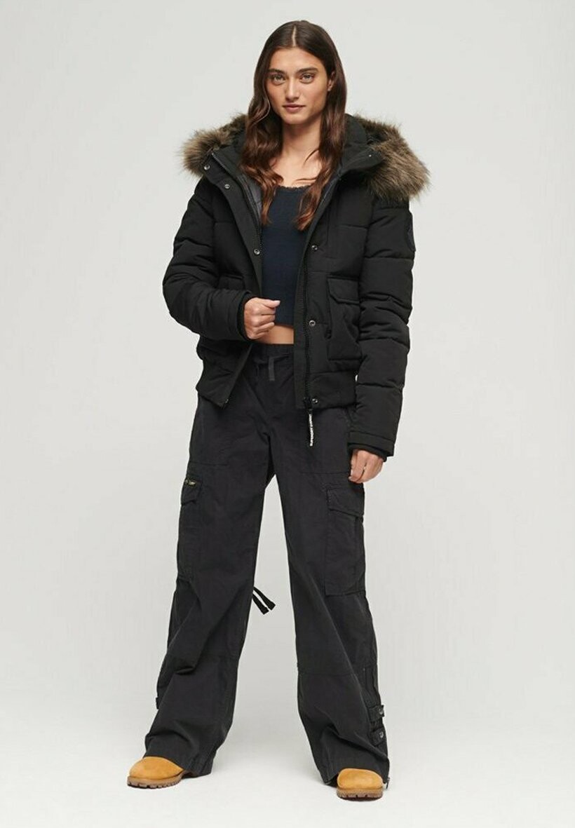 Зимняя куртка EVEREST PUFFER Superdry, сине-черный деним