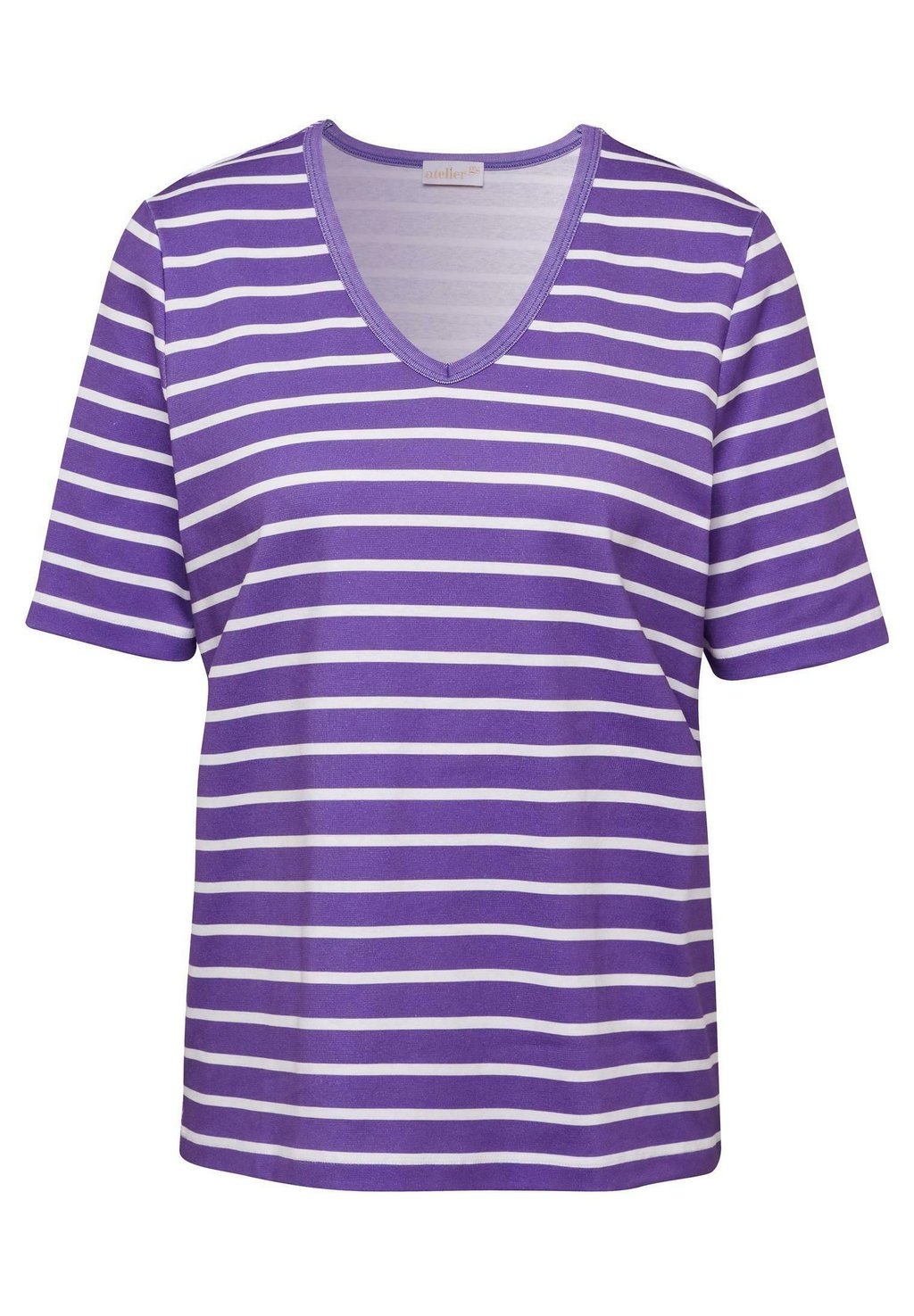 Футболка с принтом GOLDNER, цвет purple / white / striped