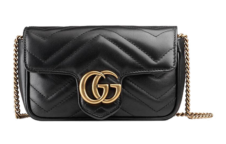 

Сумка GUCCI GG Marmont миниатюрная на одно плечо, черный
