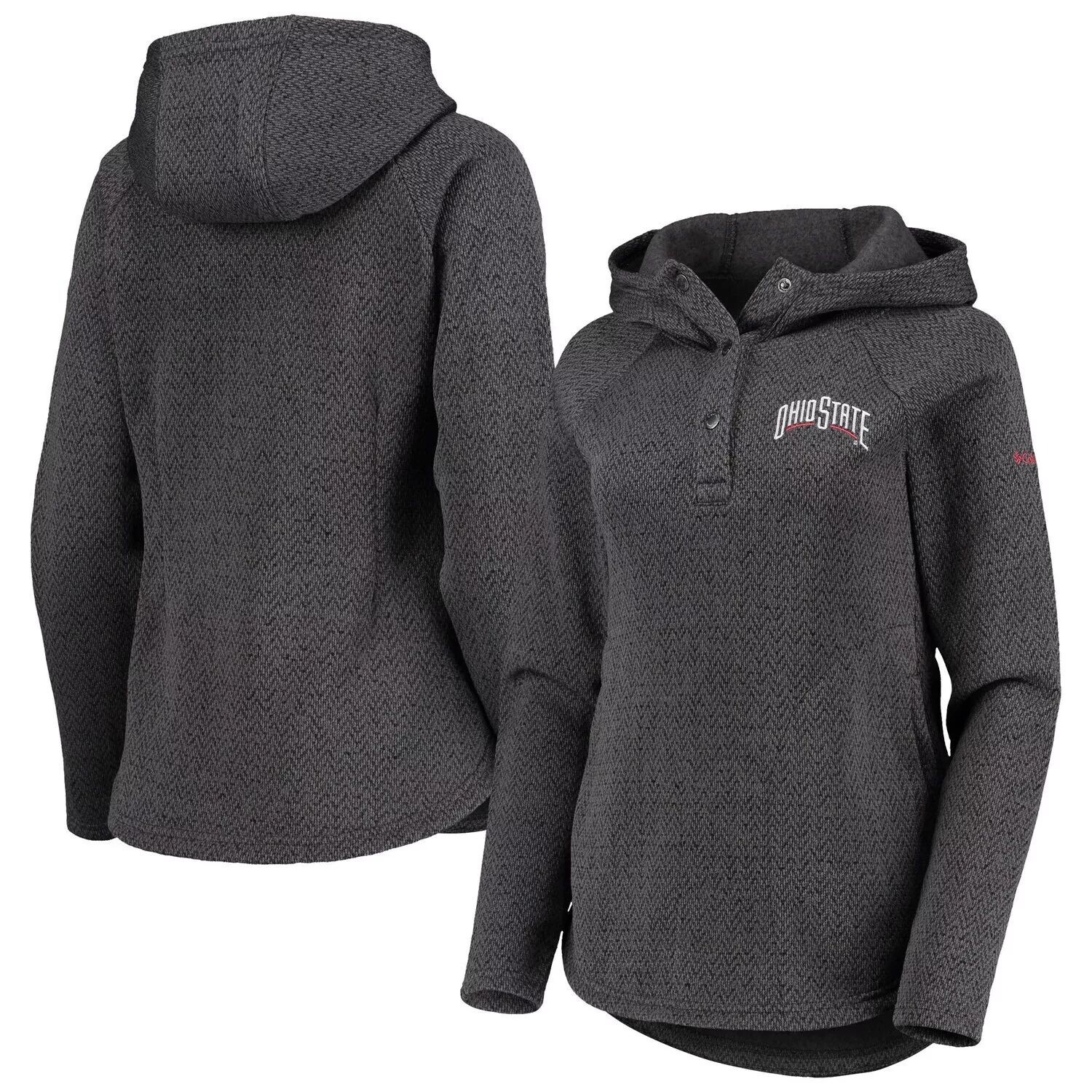 

Женский флисовый пуловер с капюшоном Columbia Black Ohio State Buckeyes Darling Days реглан