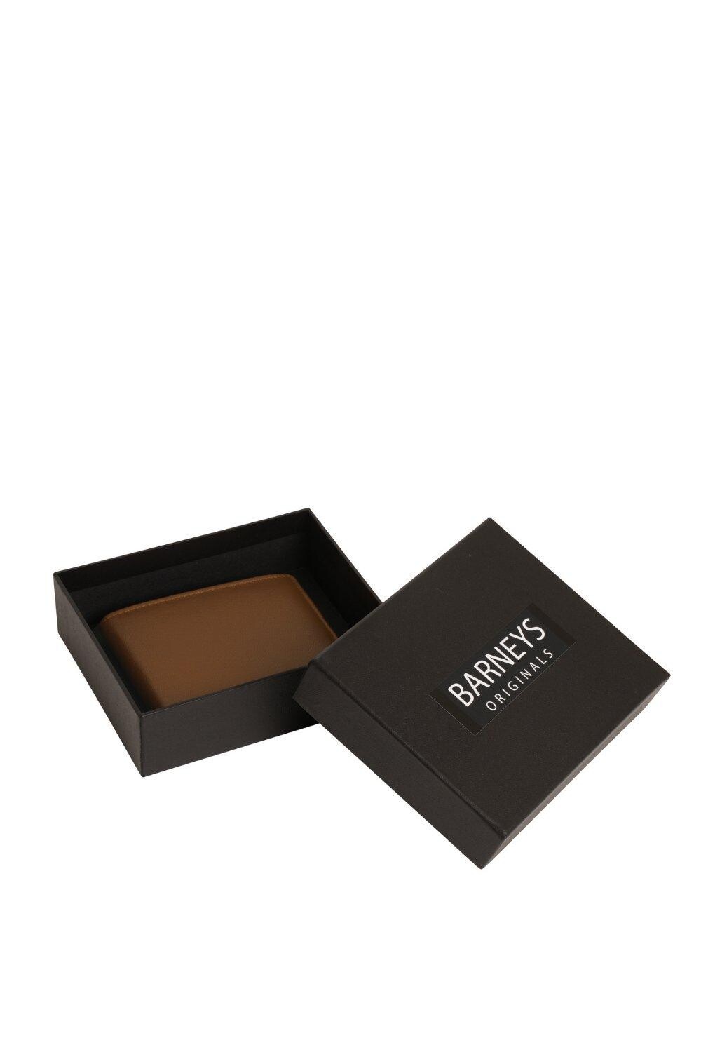 

Кожаный складной кошелек в подарочной упаковке коричневого цвета Barneys Originals, коричневый