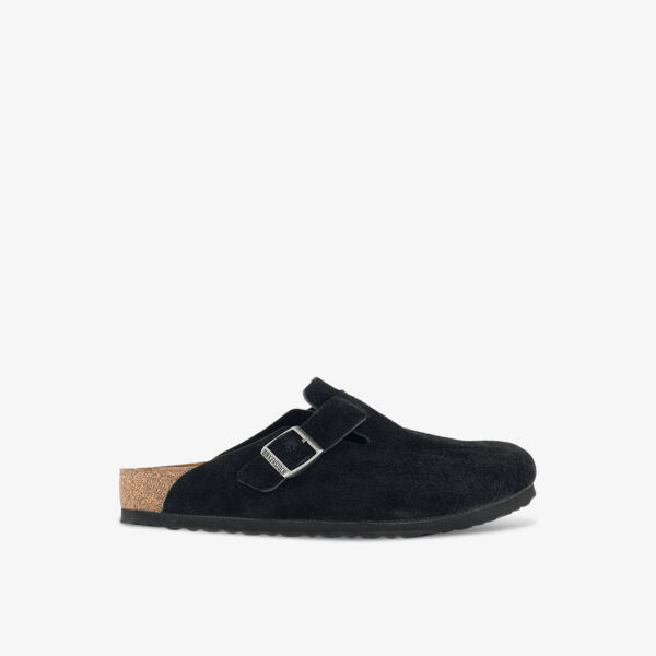 

Замшевые сабо с тисненым логотипом Boston Birkenstock, черный