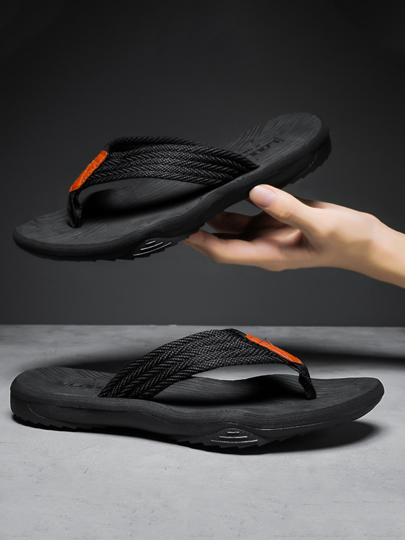 Мужские сандалии без шнуровки для улицы и пляжа, черный