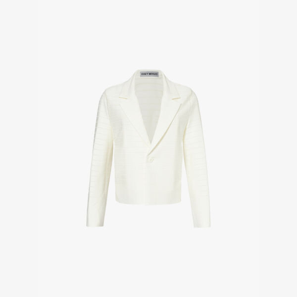 

Однобортный трикотажный жакет Slim-Fit Issey Miyake, белый
