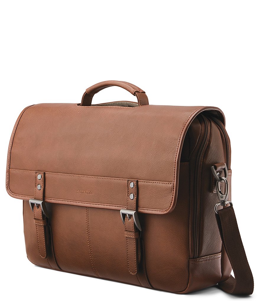 Классический кожаный портфель с клапаном Samsonite, коричневый