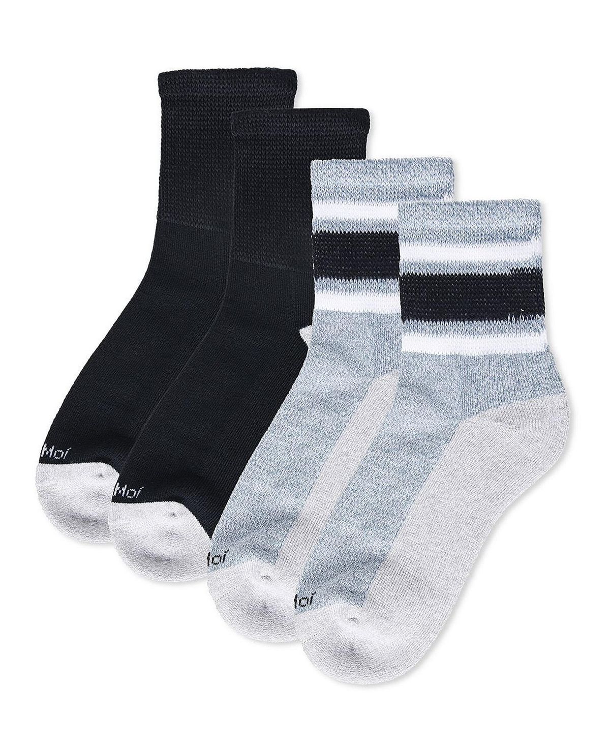 Мужские носки четверть в полоску в винтажном стиле для диабетиков, пара 2 шт. MeMoi