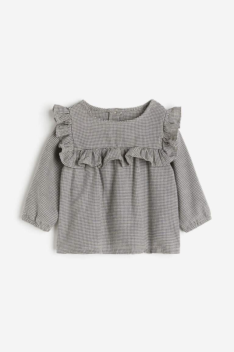 

Фланелевая блузка с оборками H&M, серый