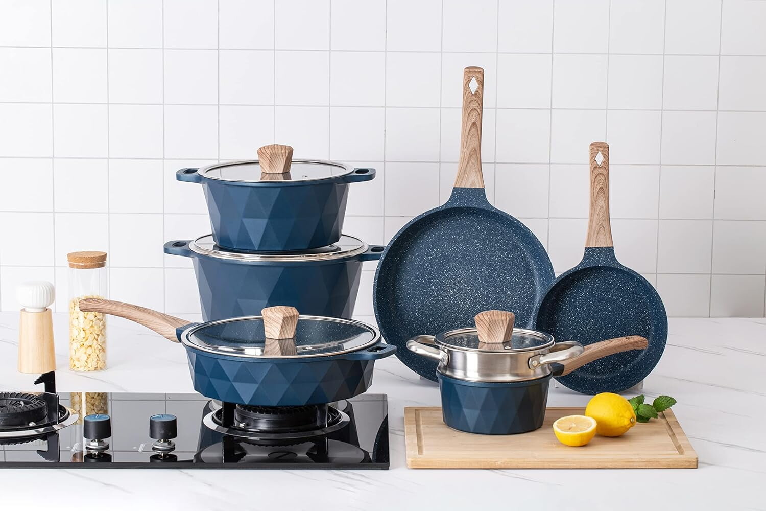

Наборы индукционной посуды Open Box Country Kitchen 11 предметов, темно-синий