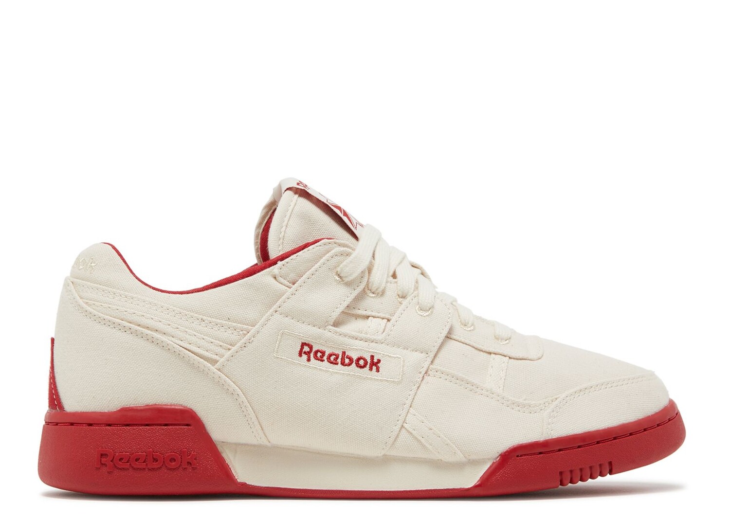 

Кроссовки Reebok Workout Plus 'Chalk Flash Red', кремовый, Бежевый;серый