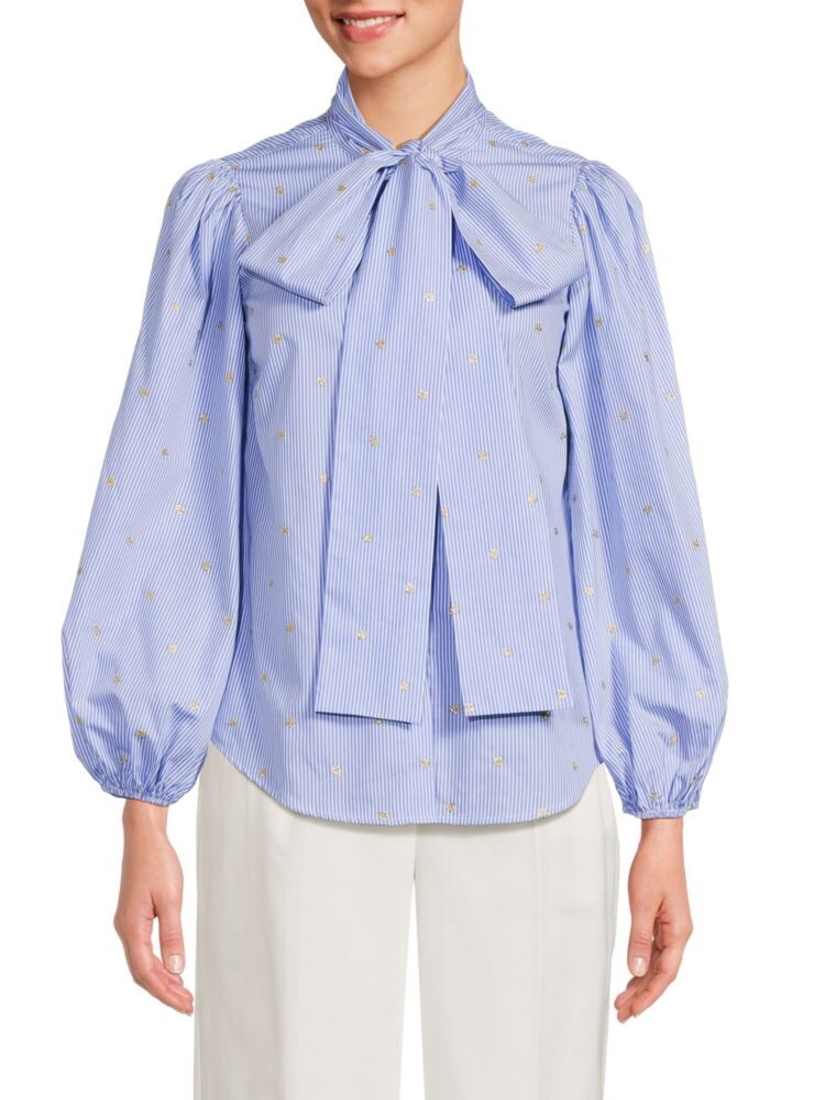 

Полосатая рубашка с галстуком Redvalentino, цвет Light Blue