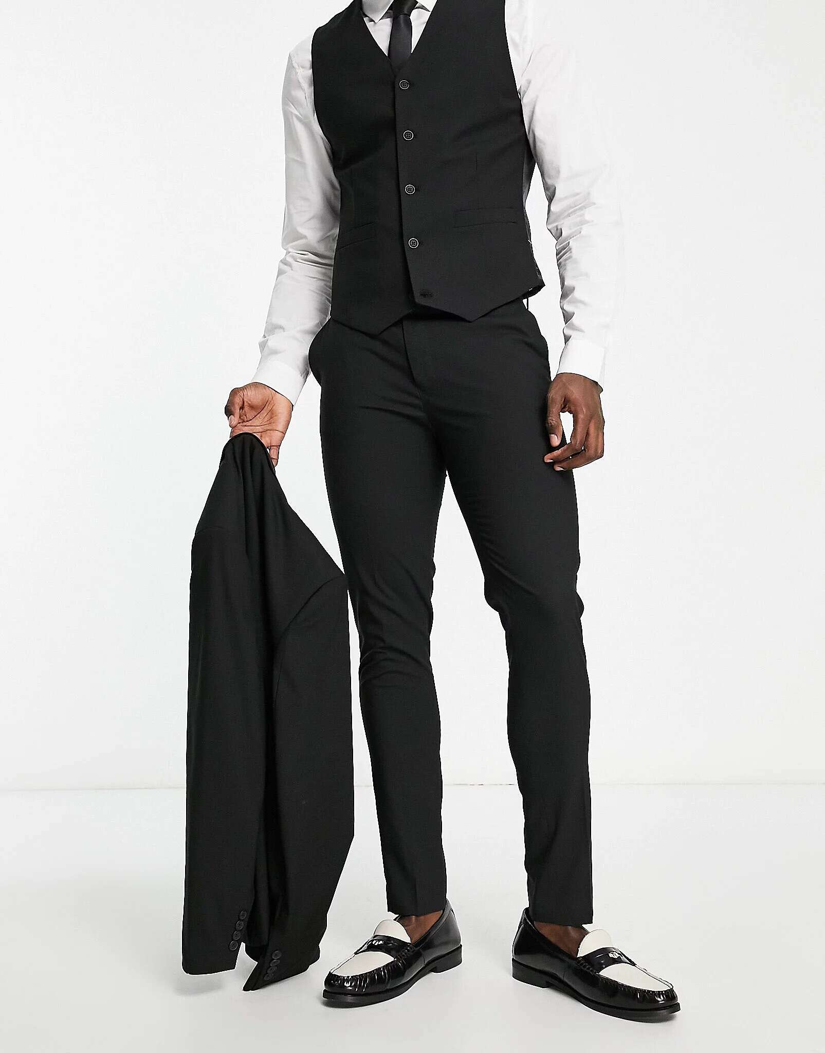 Черные узкие брюки ASOS черные узкие брюки чинос asos