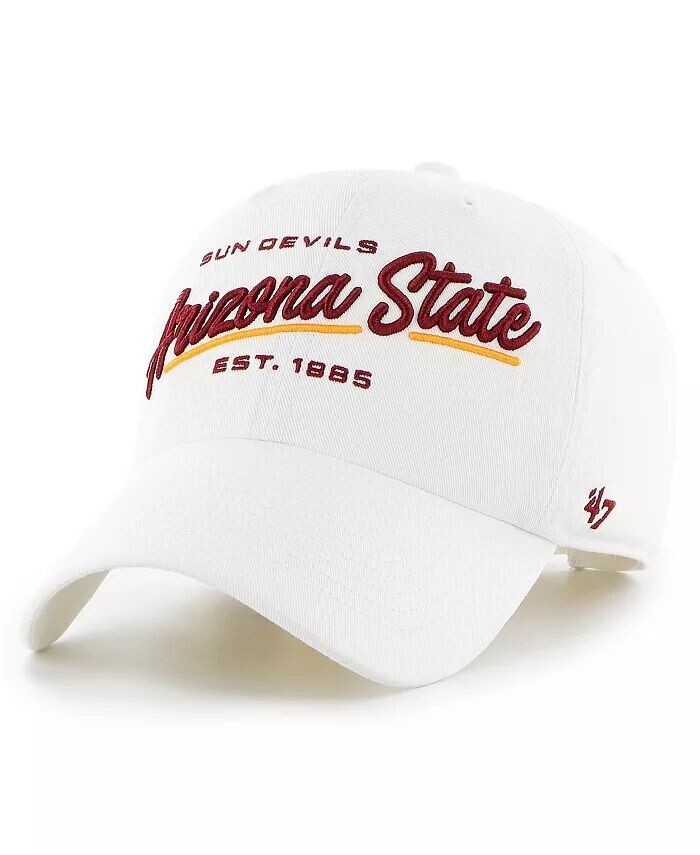 

Женская регулируемая шапка Arizona State Sun Devils Sidney Clean Up '47 Brand, белый