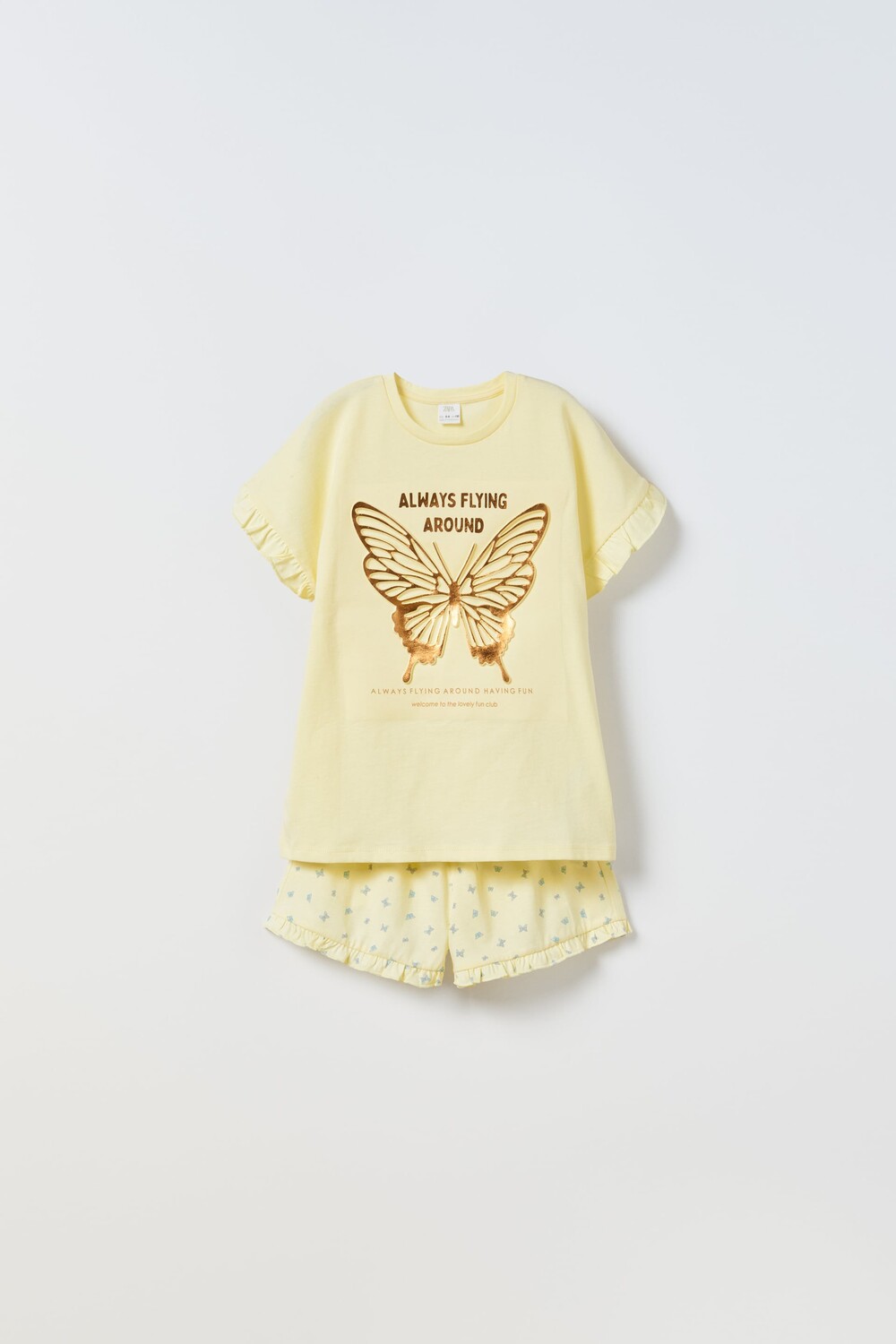 

Пижама с бабочками Zara, желтый