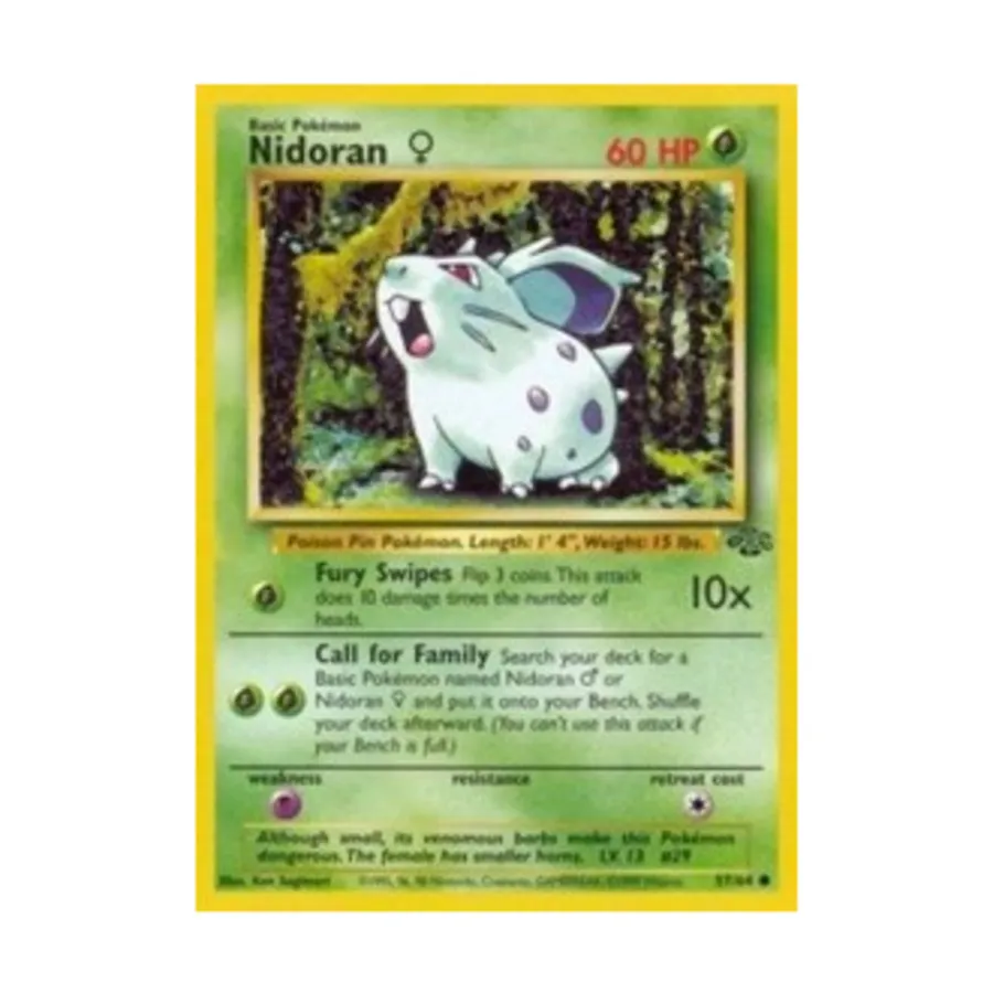 

CCG Нидоран F (C) # 57 (1-е издание), Pokemon - Jungle - Singles