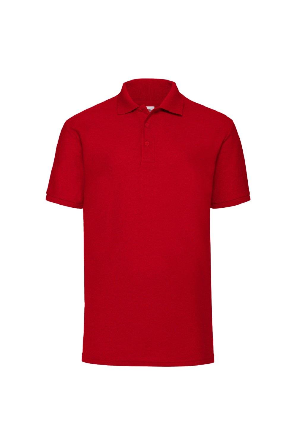 Рубашка поло с короткими рукавами из пике 65/35 , красный Fruit of the Loom