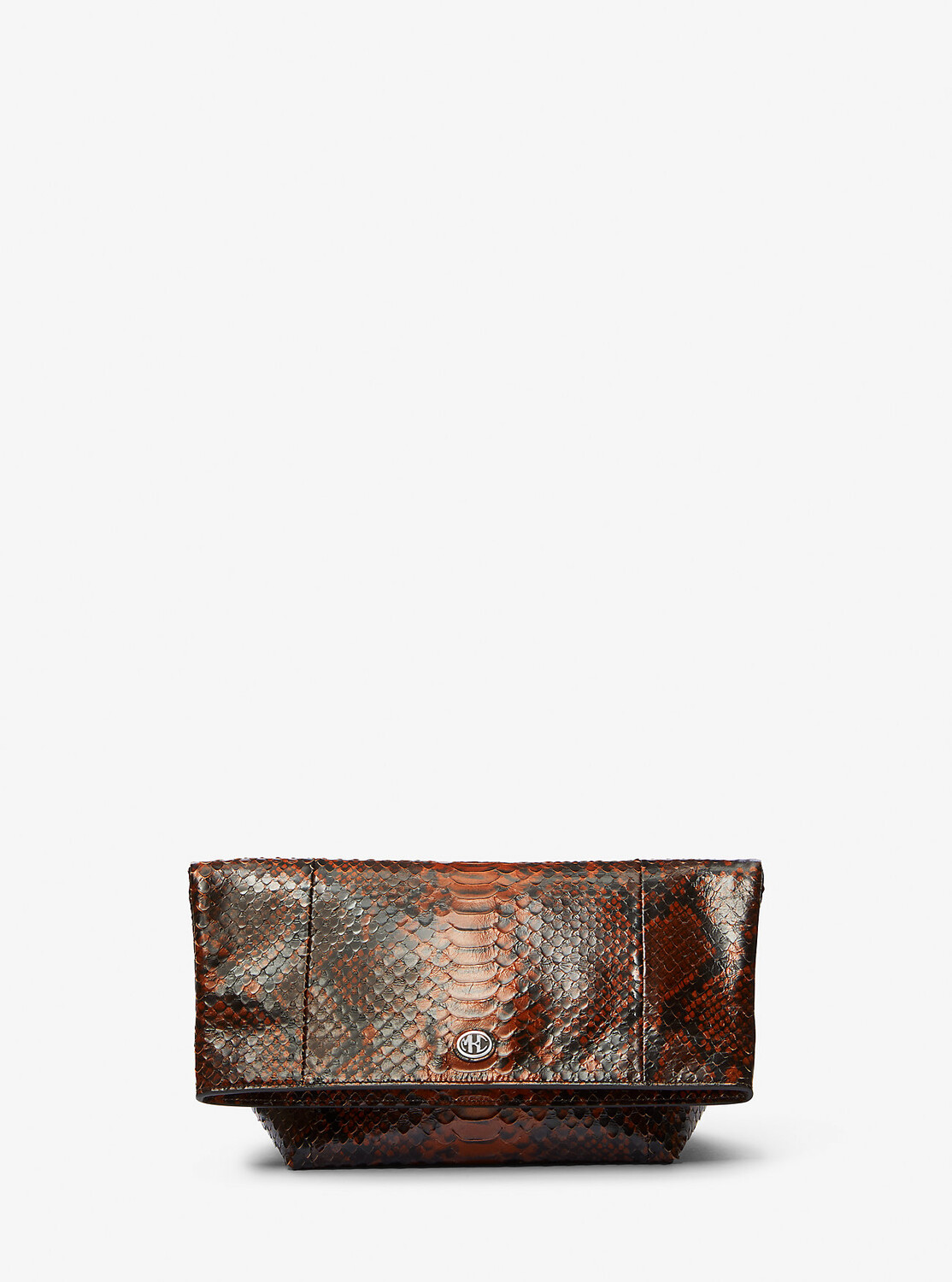 

Маленький складной кожаный клатч Candice с тиснением питона Michael Kors