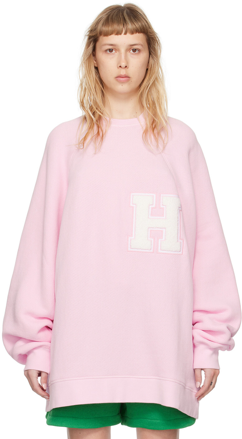 

Розовый свитшот с нашивками HALFBOY