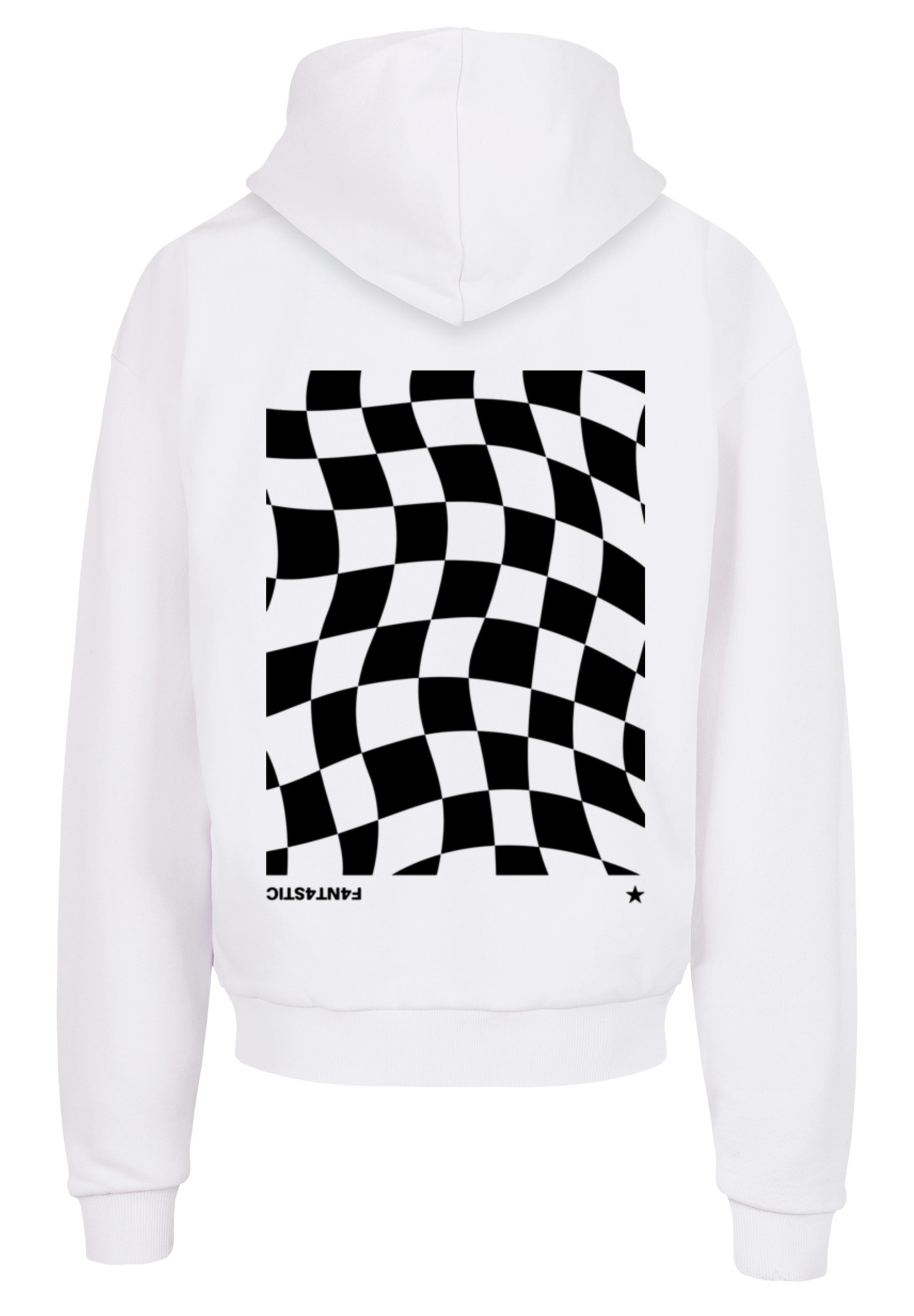Пуловер F4NT4STIC Ultra Heavy Hoodie Wavy Schach Muster, белый