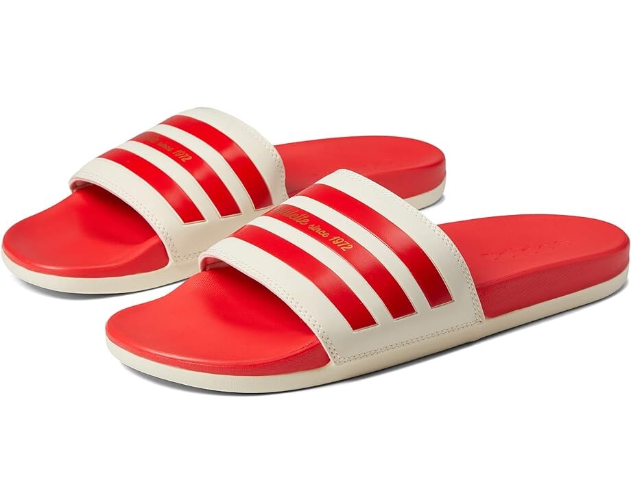 

Сандалии Adidas Adilette Comfort, цвет Wonder White/Vivid Red/Gold Metallic