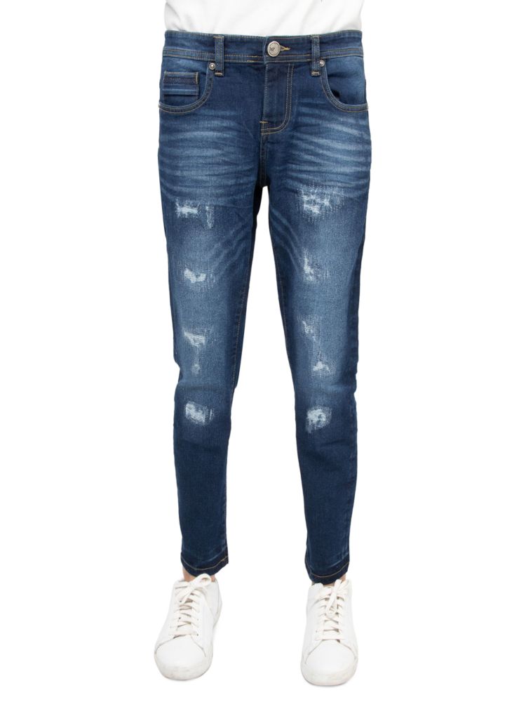 Потертые узкие джинсы для маленького мальчика X Ray, темно-синий потертые джинсы для мальчика x ray синий