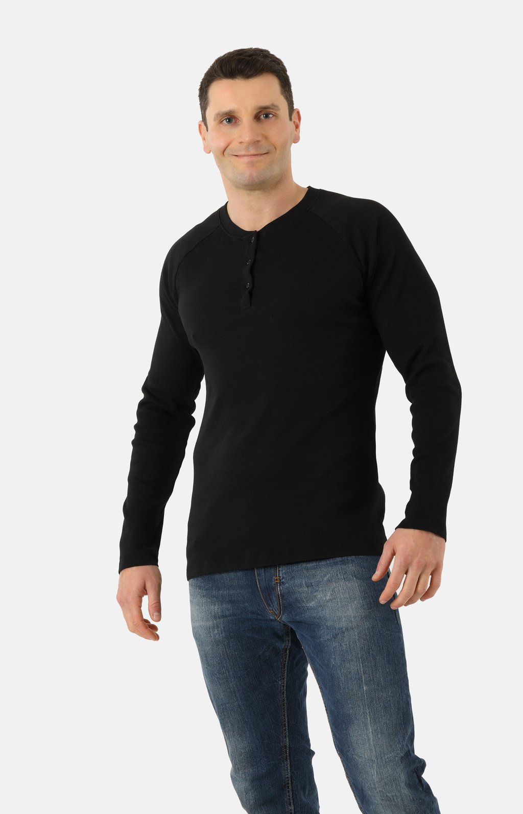 Рубашка с длинным рукавом HENLEY Albert Kreuz, цвет schwarz