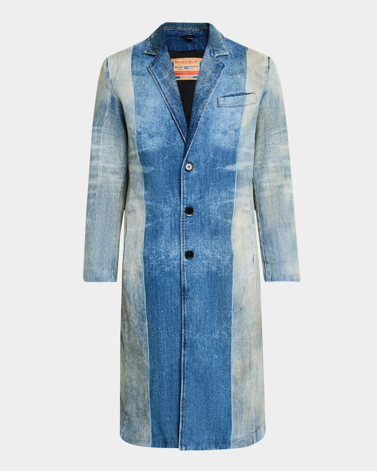 

Мужское двухцветное джинсовое пальто Diesel, цвет Denim
