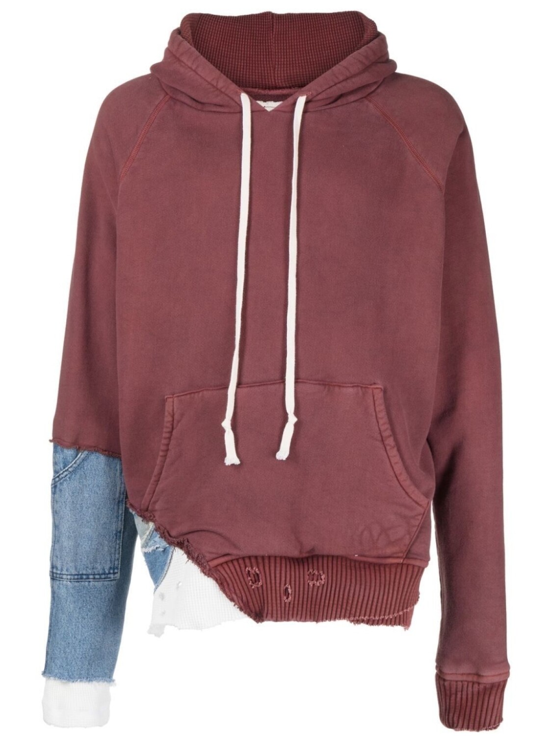 

Greg Lauren худи в технике пэчворк с эффектом потертости, красный