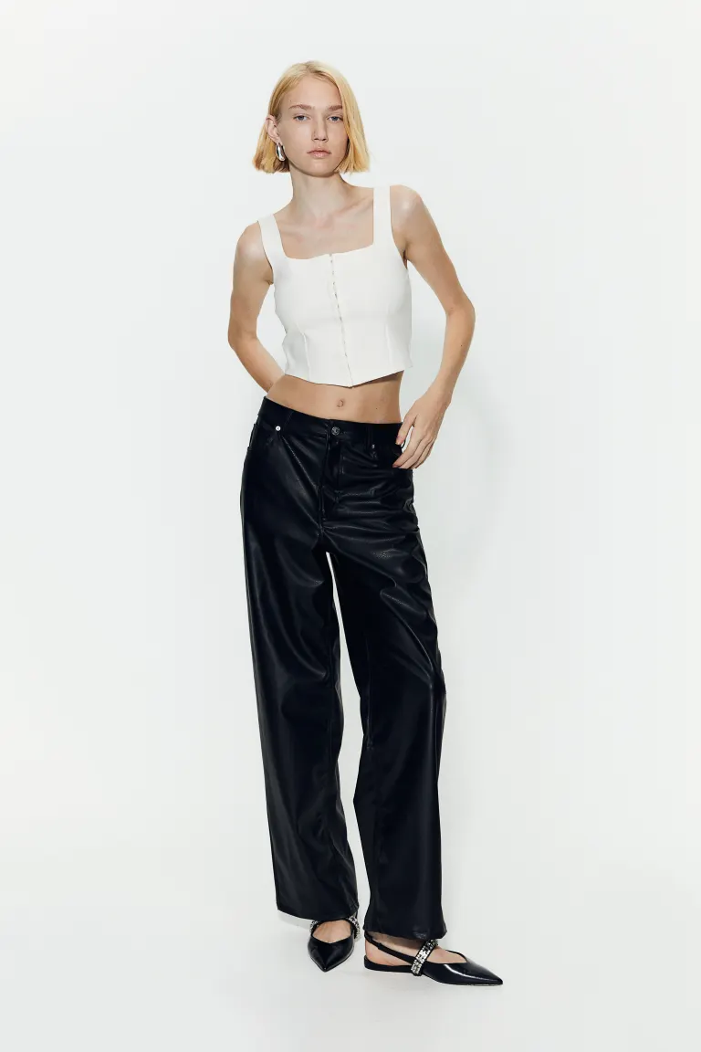 

Топ с квадратным вырезом H&M, белый