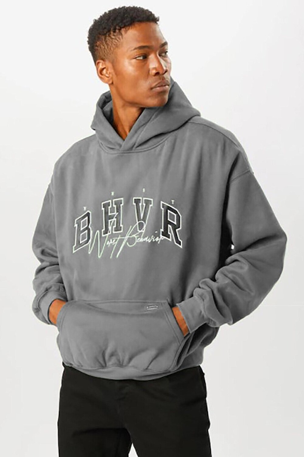 

Окрашенная серая мужская толстовка Oversize 5344 MADMEXT, Серый