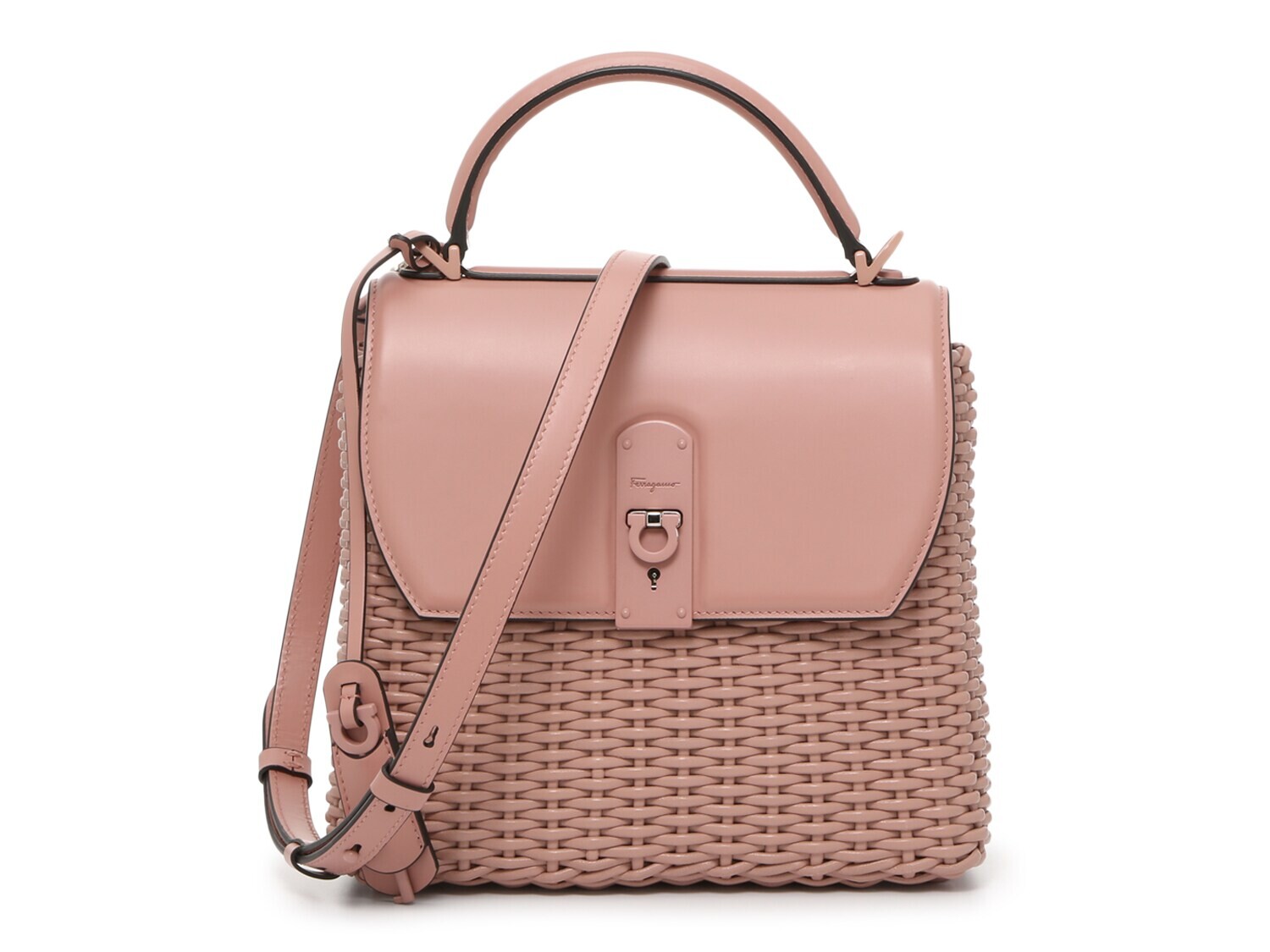 

Мини-сумка Salvatore Ferragamo с верхней ручкой, розовый перелив