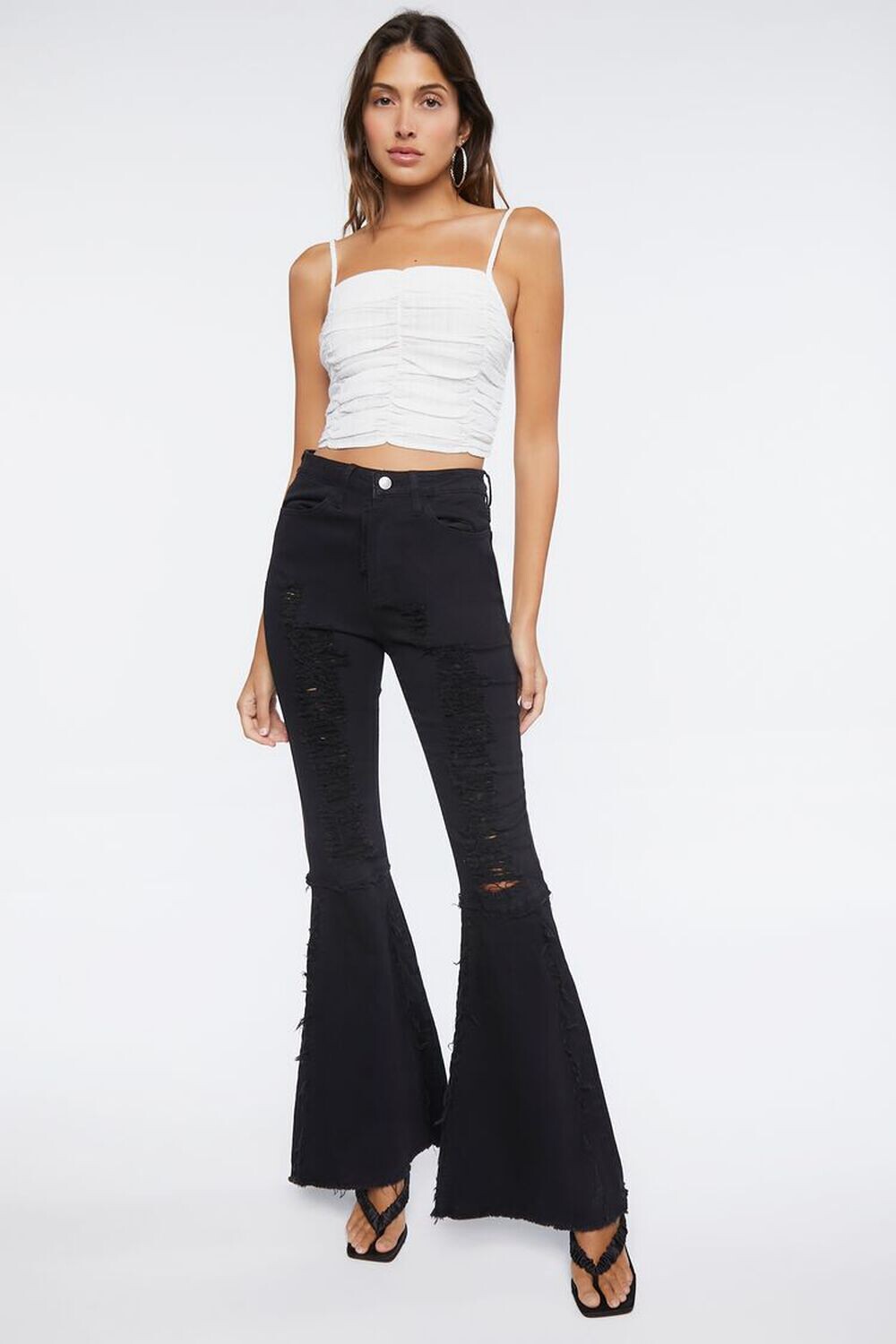 

Расклешенные джинсы с высокой посадкой Forever 21, черный