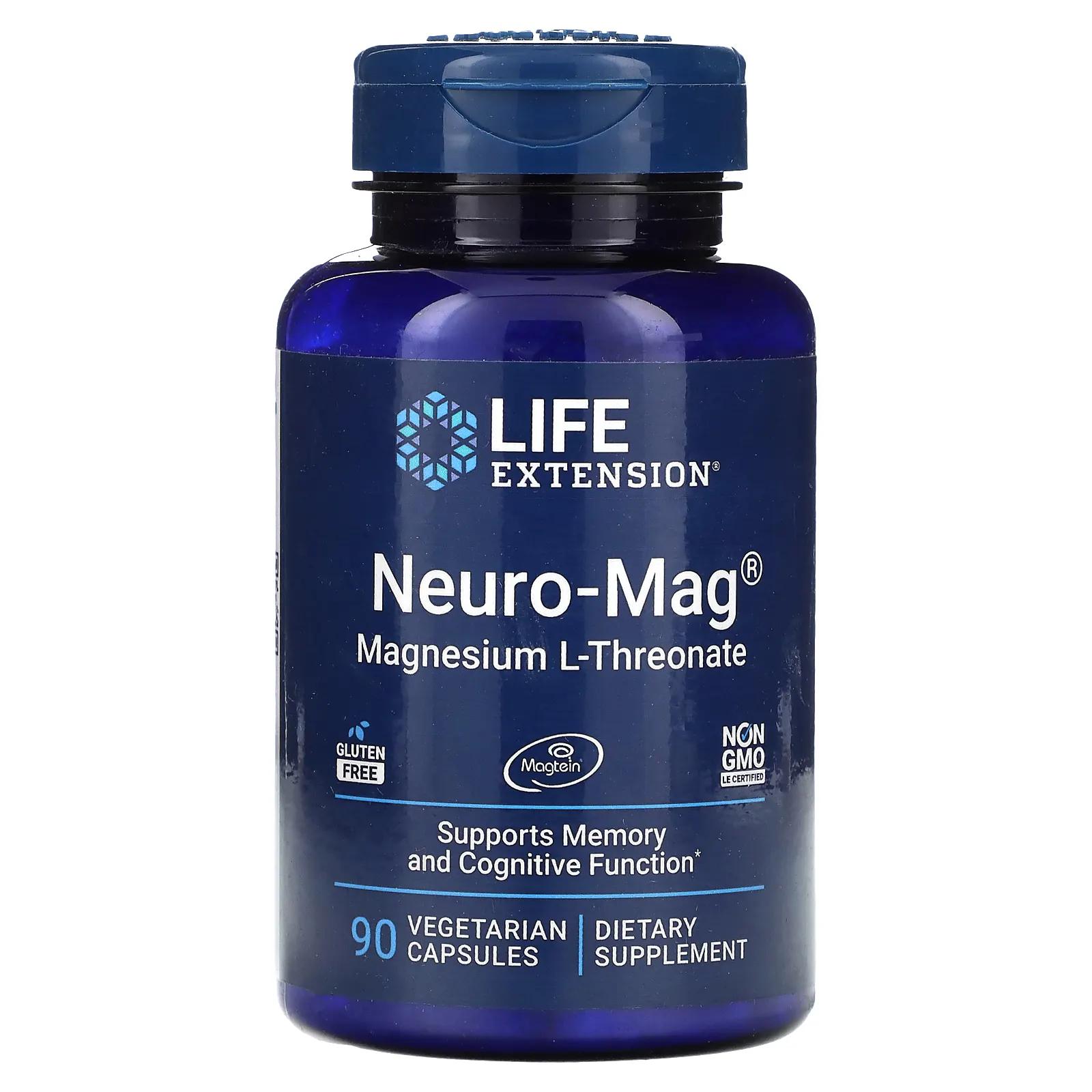 цена Life Extension Neuro-Mag магний L-треонат 90 капсул в растительной оболочке