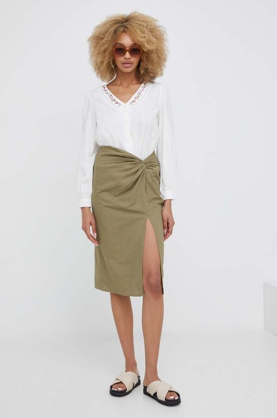 Льняная юбка Answear Lab, зеленый юбка reserved нежного цвета 44 размер