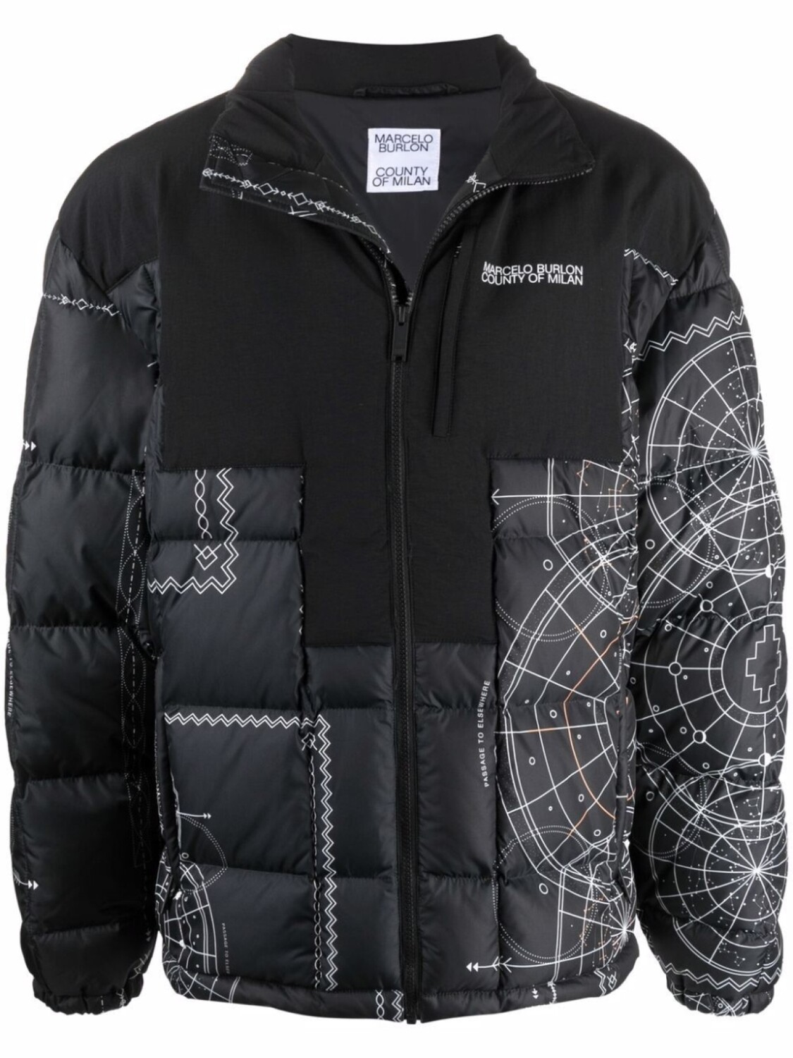 

Пуховик с принтом Marcelo Burlon County of Milan, черный