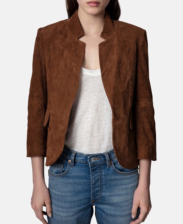 

Кожаный пиджак Zadig&Voltaire, коньяк