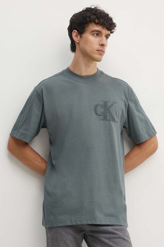 

Хлопковая футболка Calvin Klein Jeans, серый