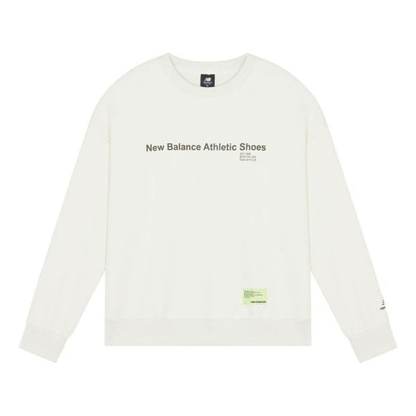 Толстовка New Balance Alphabet Logo Printing Sports Round Neck Pullover White, белый