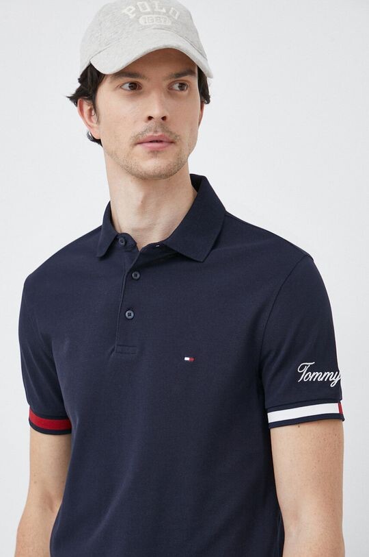 

Хлопковая рубашка-поло Tommy Hilfiger, темно-синий