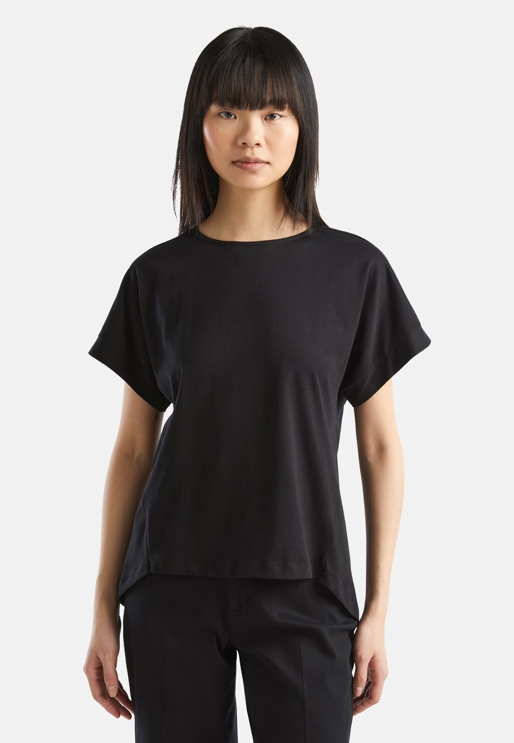 

Базовая футболка WITH KIMONO SLEEVES United Colors of Benetton, цвет black