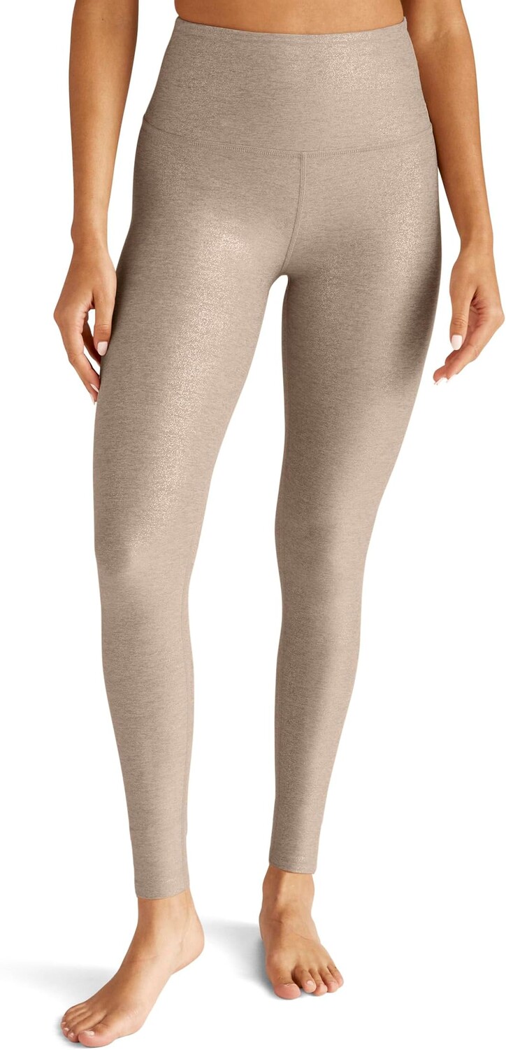 

Леггинсы миди с высокой талией Softshine Beyond Yoga, цвет Gold Stardust Foil