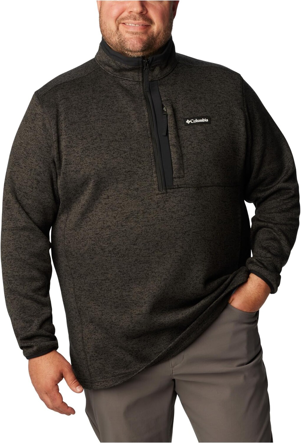 

Куртка Big & Tall Sweater Weather 1/2 Zip Columbia, цвет Black Heather/Black