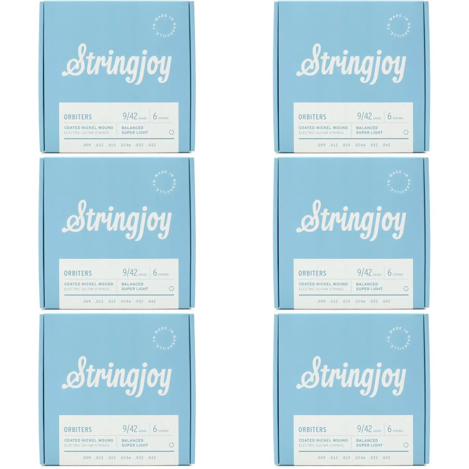 

Струны для электрогитары Stringjoy Orbiters со сбалансированным покрытием и никелевой намоткой — .009–.042 (6 шт. в упаковке)