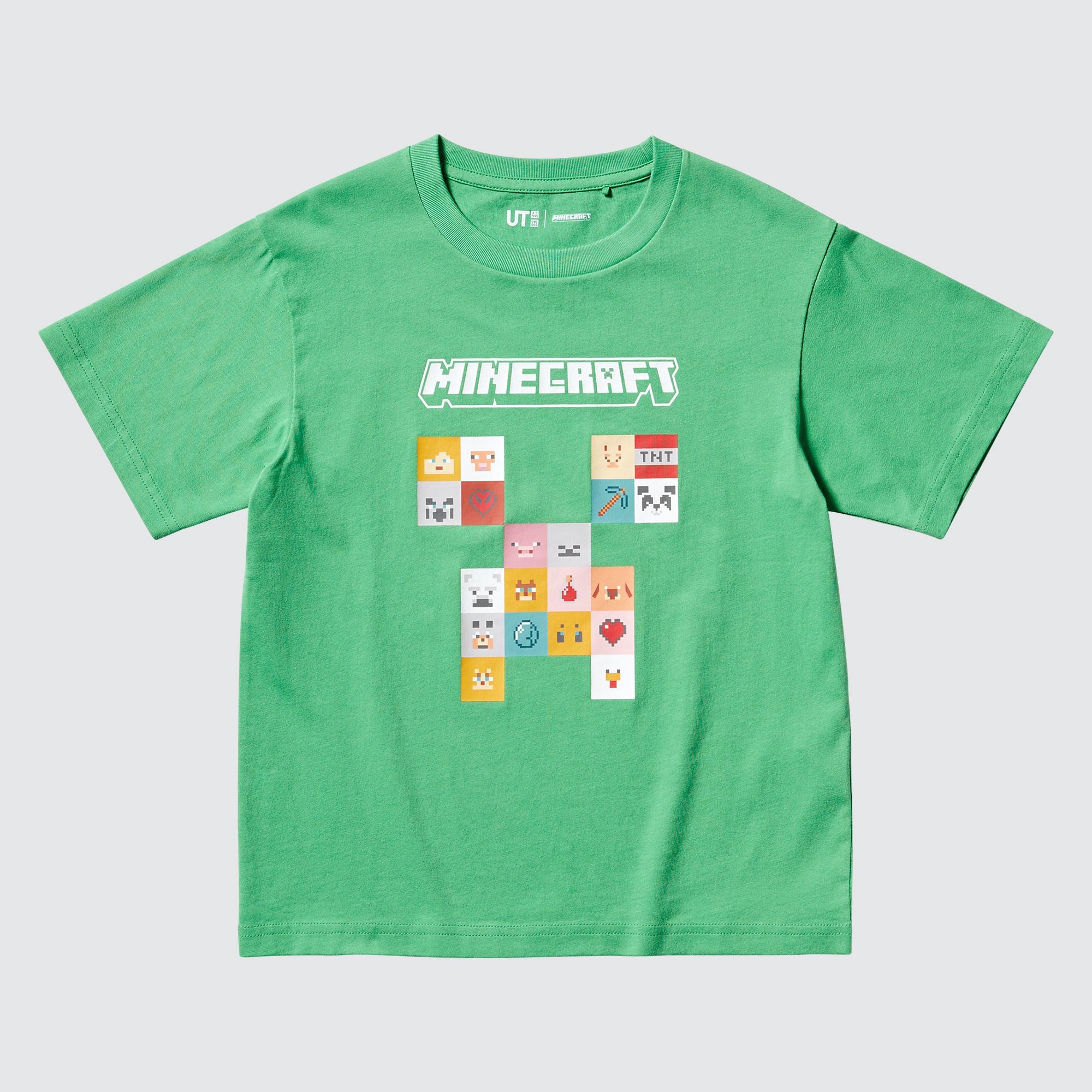 

Футболка с принтом Minecraft UT для мальчиков UNIQLO, зеленый