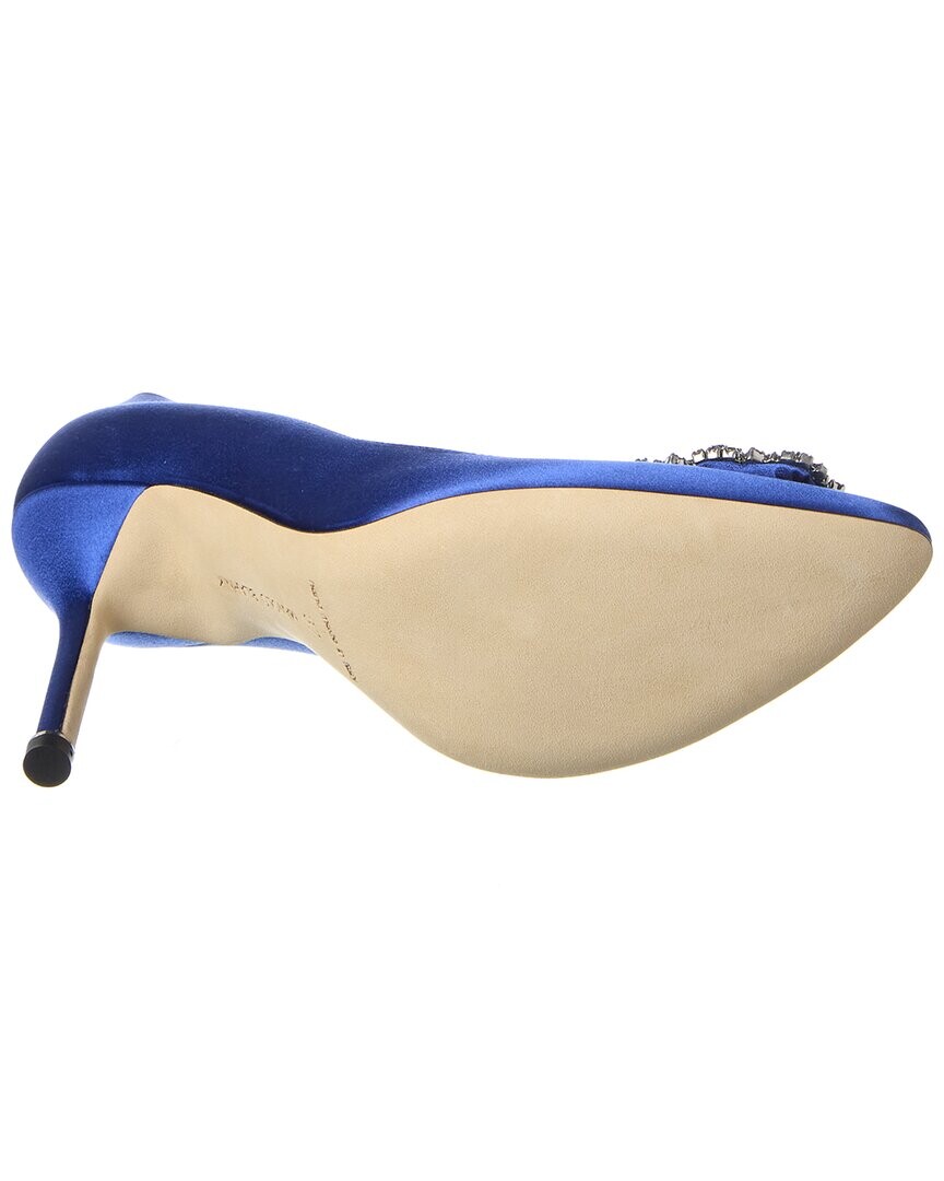 

Атласные туфли Manolo Blahnik Hangisi 105, синий