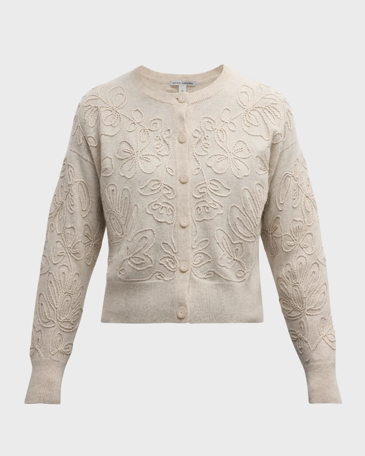 

Кашемировый кардиган с цветочной вышивкой Autumn Cashmere, цвет Mojave