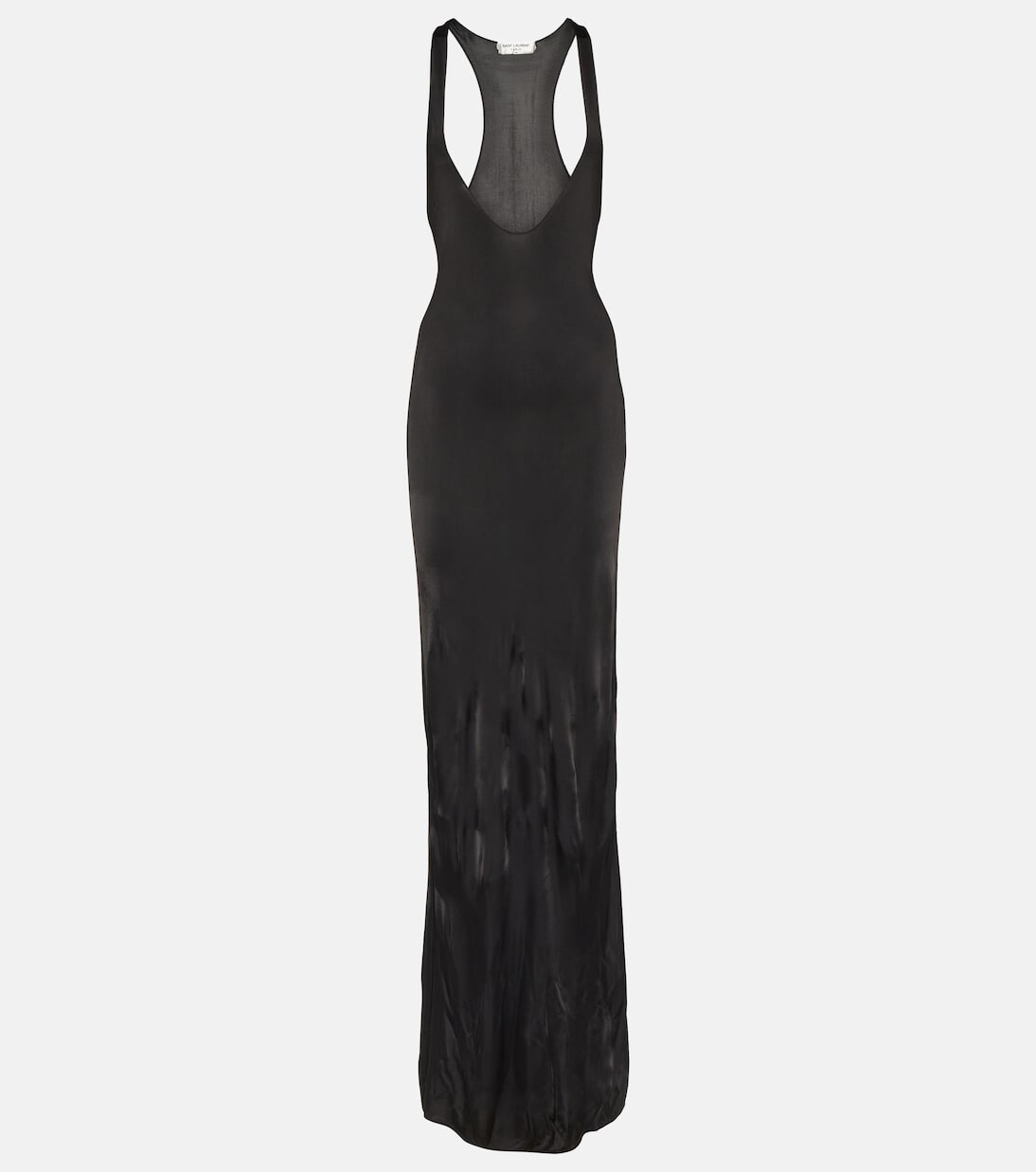 

Платье макси без рукавов Saint Laurent, черный